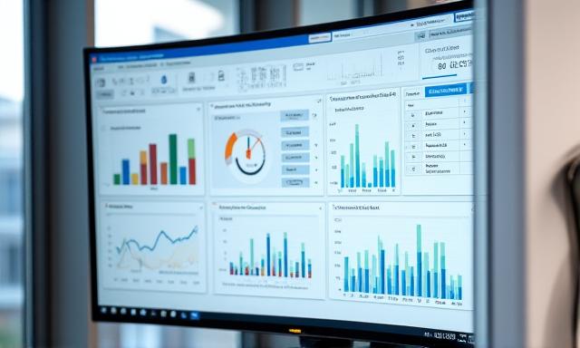 Modern business dashboard displaying growth metrics