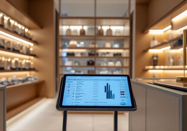 Modern retail storefront with high-tech interior
