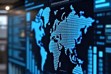 Operational dashboard showing supply chain logistics and inventory maps